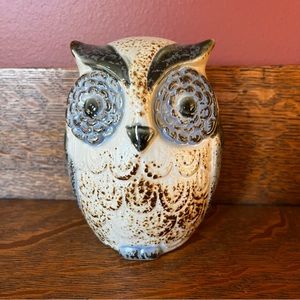Vintage Owl Stoneware Bank Japan w/label Counterpoint